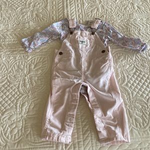 Overall and long sleeve shirt